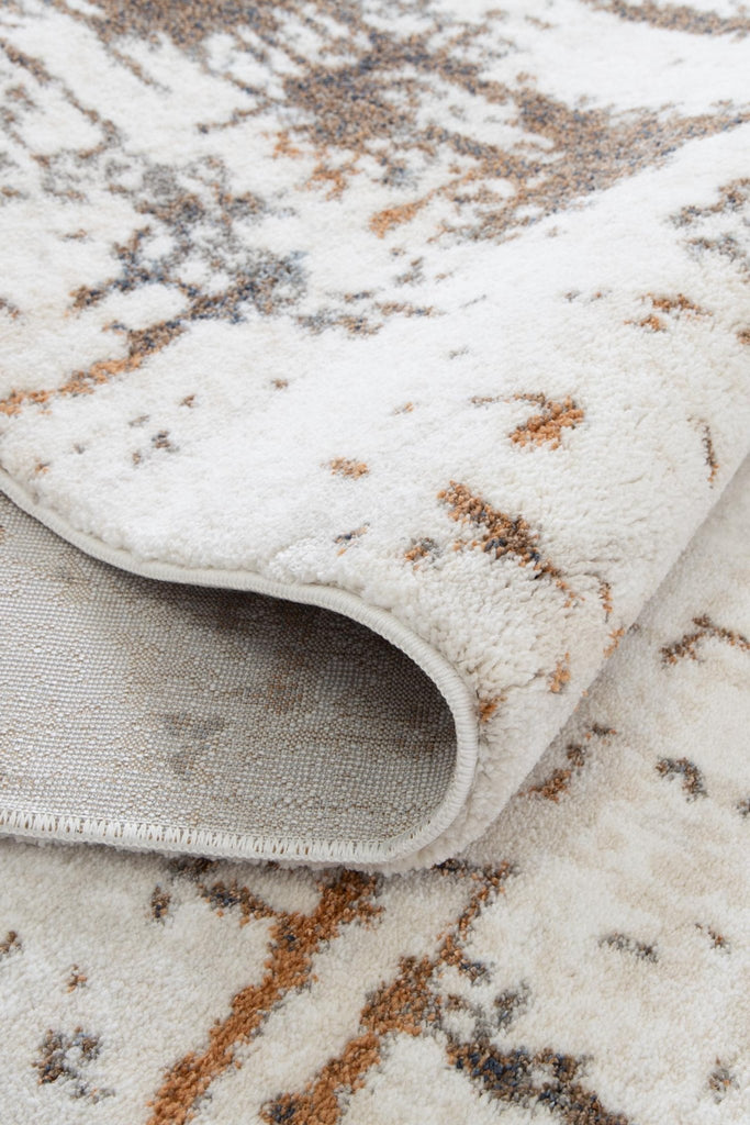 India Abstract Cream Multi Rug - INDU004INDU12004Rugtastic