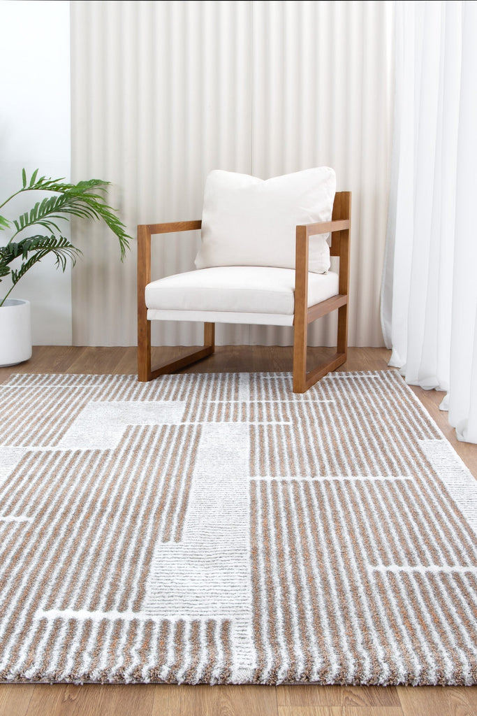 India Geo Lines Beige Grey Rug - INDU002INDU12002Rugtastic