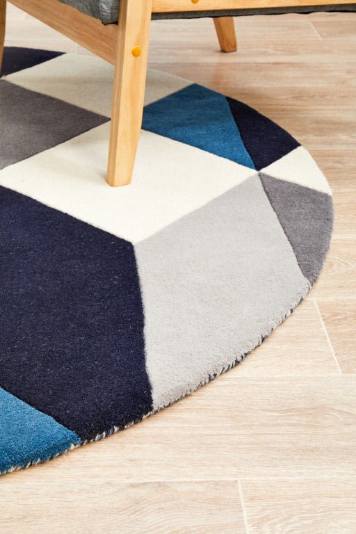 Matrix 904 Steel Grey Round Modern RugMTX - 904 - STE - 120X120Rugtastic