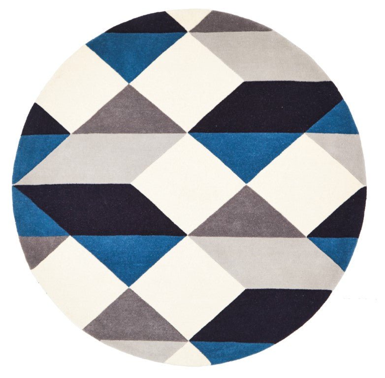 Matrix 904 Steel Grey Round Modern RugMTX - 904 - STE - 120X120Rugtastic