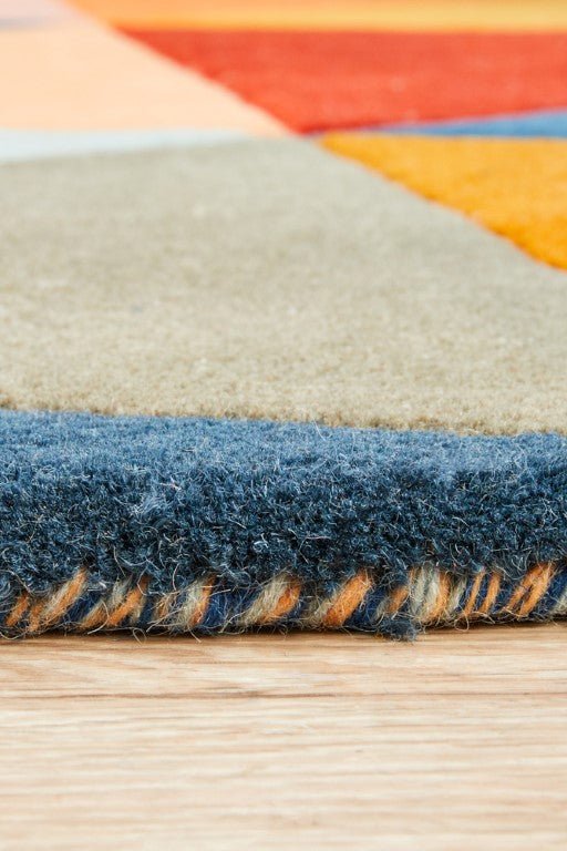 Matrix 905 Multi Navy Round Modern RugMTX - 905 - MUL - 120X120Rugtastic