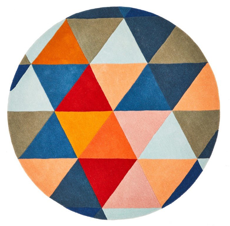 Matrix 905 Multi Navy Round Modern RugMTX - 905 - MUL - 120X120Rugtastic