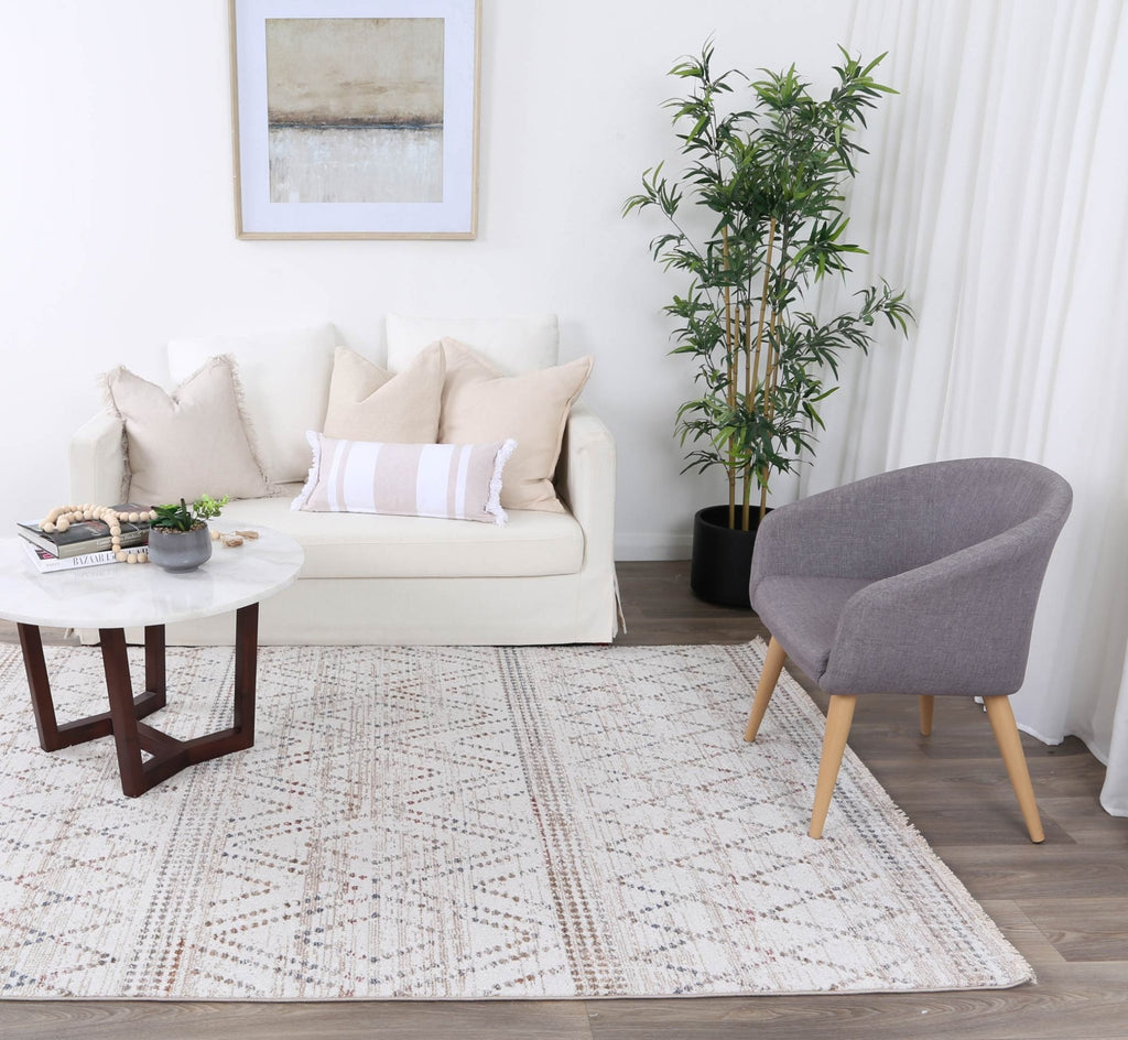 Melbourne Tabriz Beige Geometric Soft RugMARY120M08Rugtastic