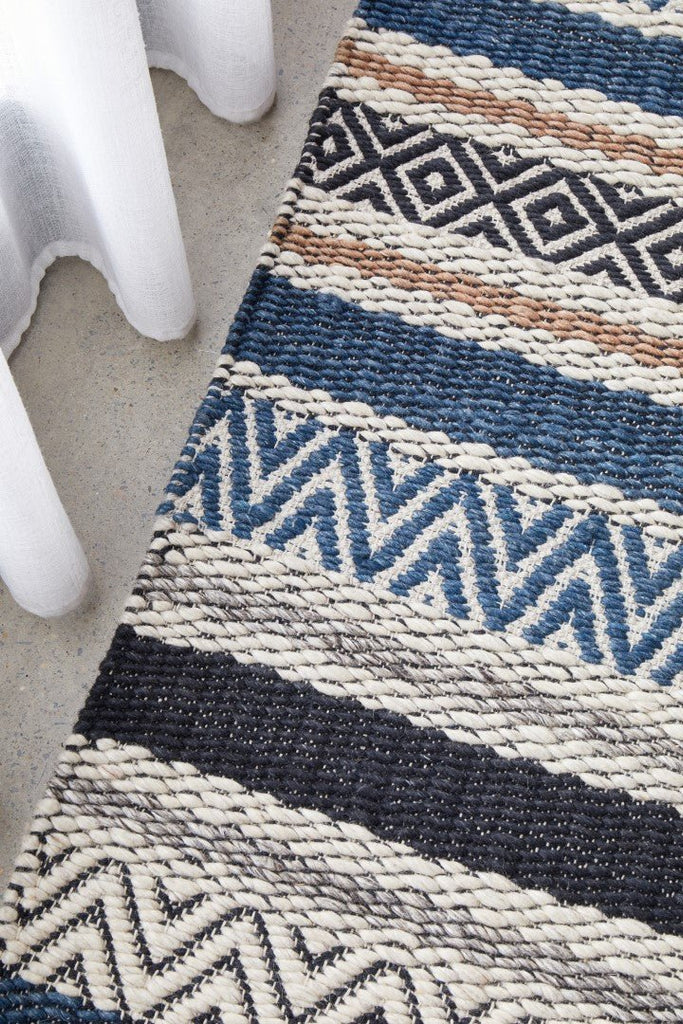 Miller 732 Denim Beige Wool Flatweave RugMIL - 732 - DEN - 225X155Rugtastic