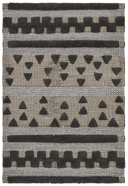 Miller 733 Charcoal Grey Beige Wool Flatweave RugMIL - 733 - CHA - 225X155Rugtastic
