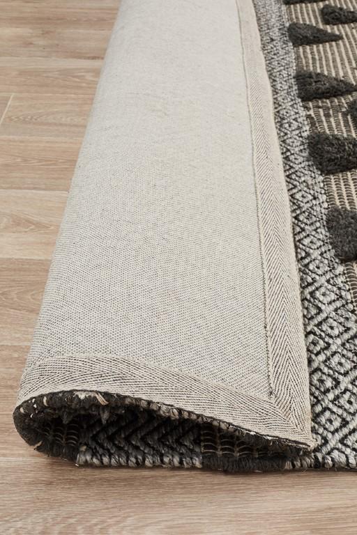 Miller 733 Charcoal Grey Beige Wool Flatweave RugMIL - 733 - CHA - 225X155Rugtastic