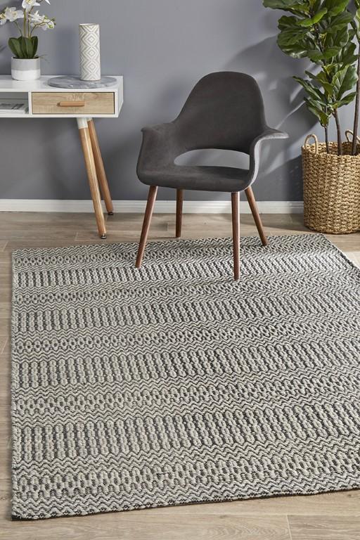 Miller 735 Grey Beige Wool Flatweave RugMIL - 735 - GRY - 225X155Rugtastic