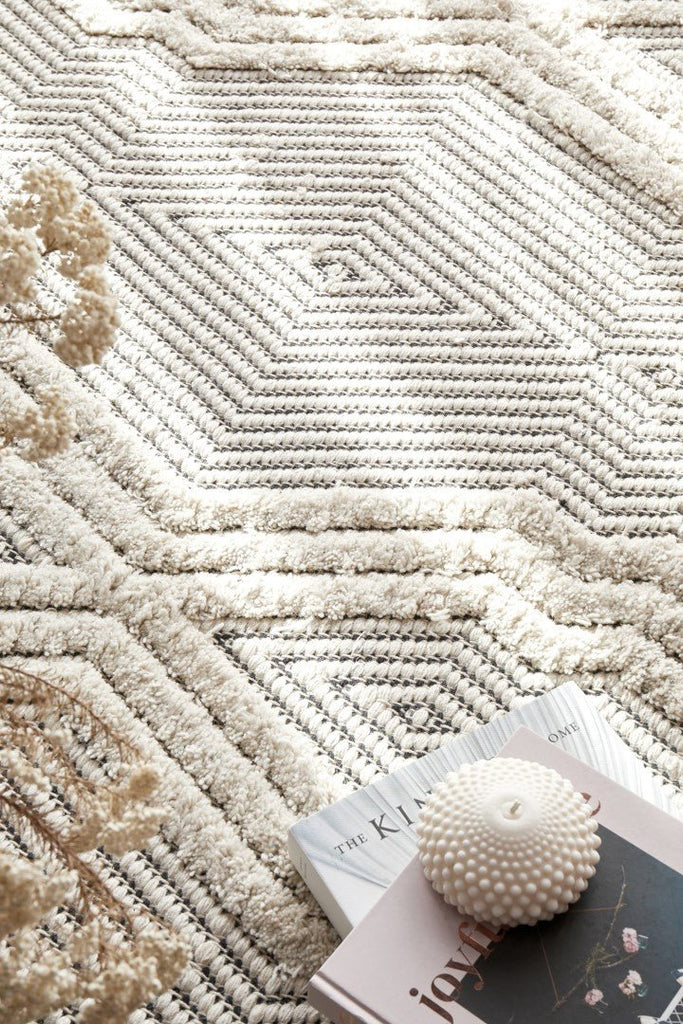 Miller 741 Bone Cream Wool Flatweave RugMIL - 741 - BON - 225X155Rugtastic