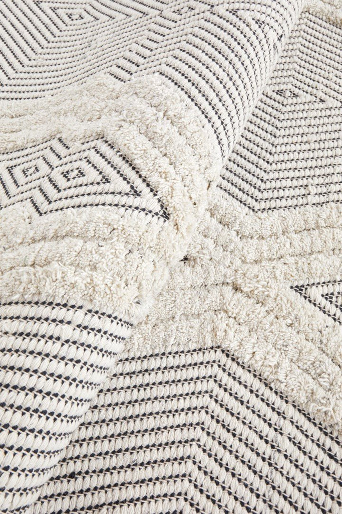 Miller 741 Bone Cream Wool Flatweave RugMIL - 741 - BON - 225X155Rugtastic