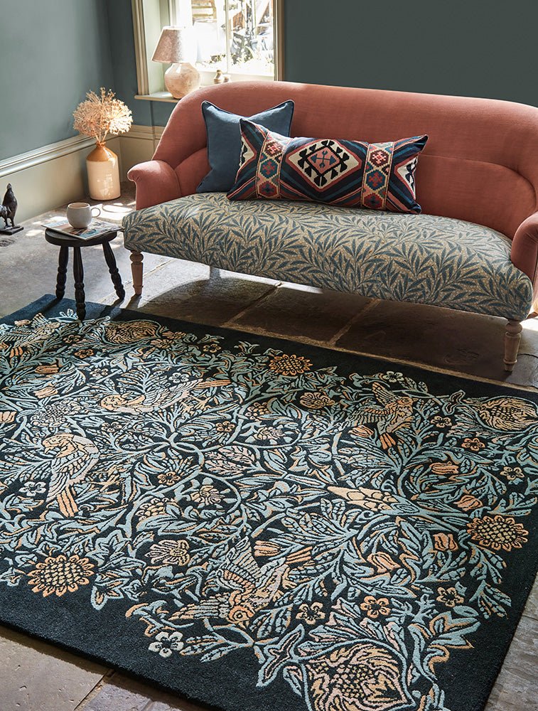 Morris & Co Bird Webb's Blue 128308 RugBC - MOR - 128308 - 200X140Rugtastic
