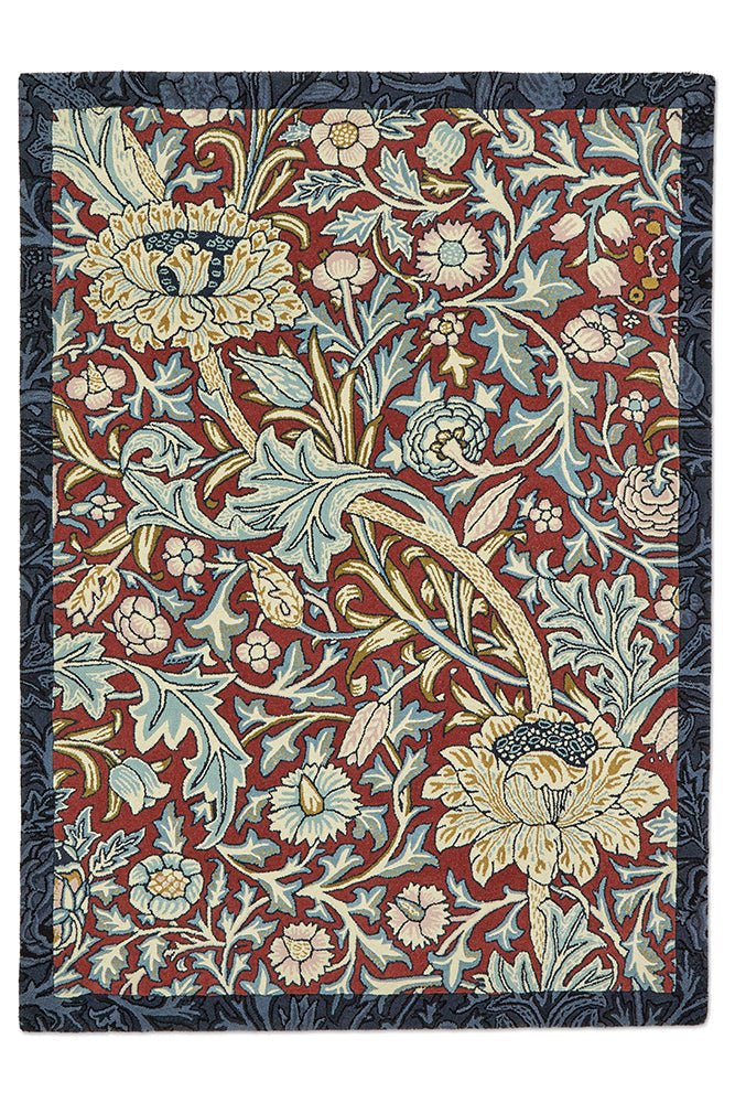 Morris & Co Trent Madder Red/Webb's Blue 127510 RugBC - MOR - 127510 - 200X140Rugtastic