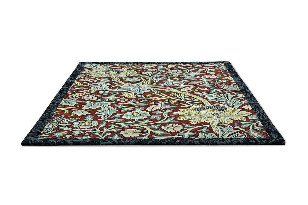 Morris & Co Trent Madder Red/Webb's Blue 127510 RugBC - MOR - 127510 - 200X140Rugtastic