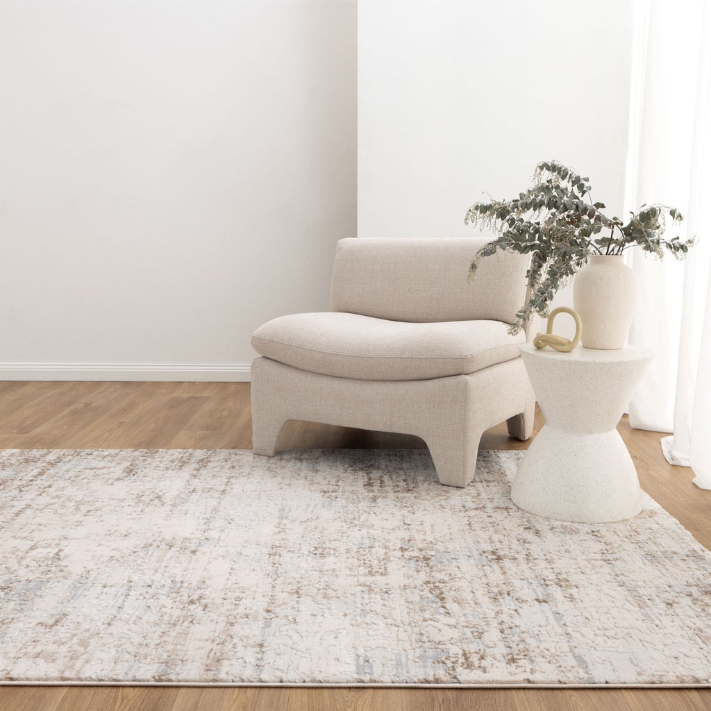 Myah Abstract Distressed Cream and Beige Rug - M105MAYA160M105Rugtastic