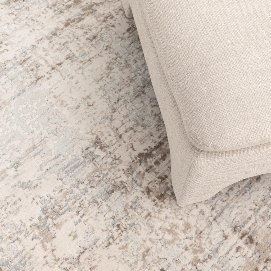 Myah Abstract Distressed Cream and Beige Rug - M105MAYA160M105Rugtastic
