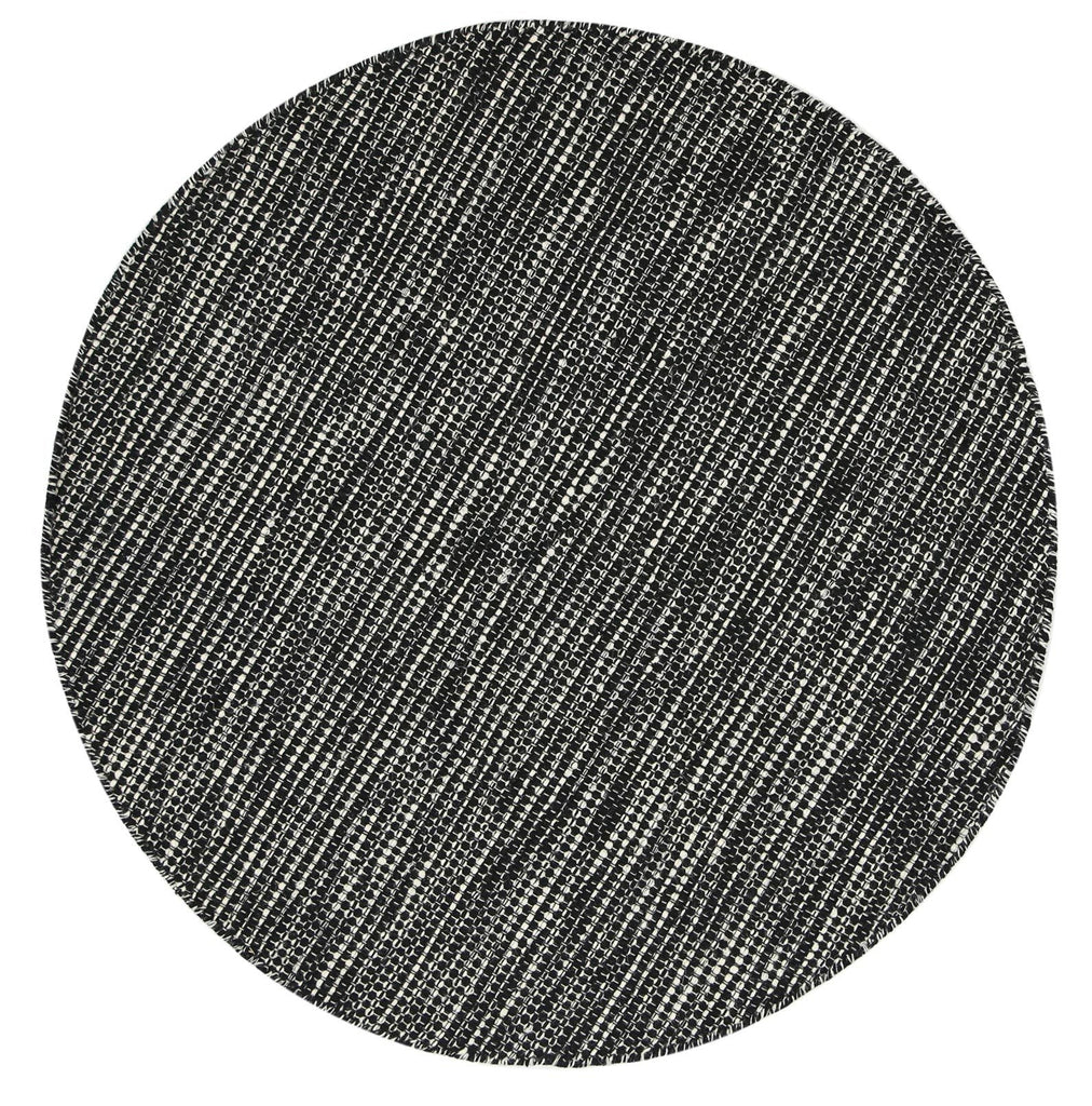Nora Scandi Black & White Reversible Wool Round RugNORD150BLACRugtastic