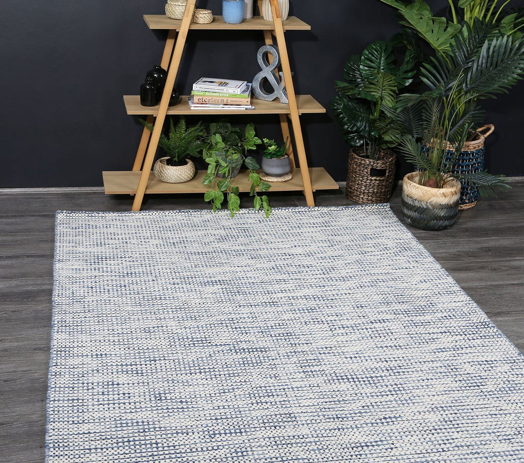 Nora Scandi Blue Reversible Wool RugNORD160BLUERugtastic