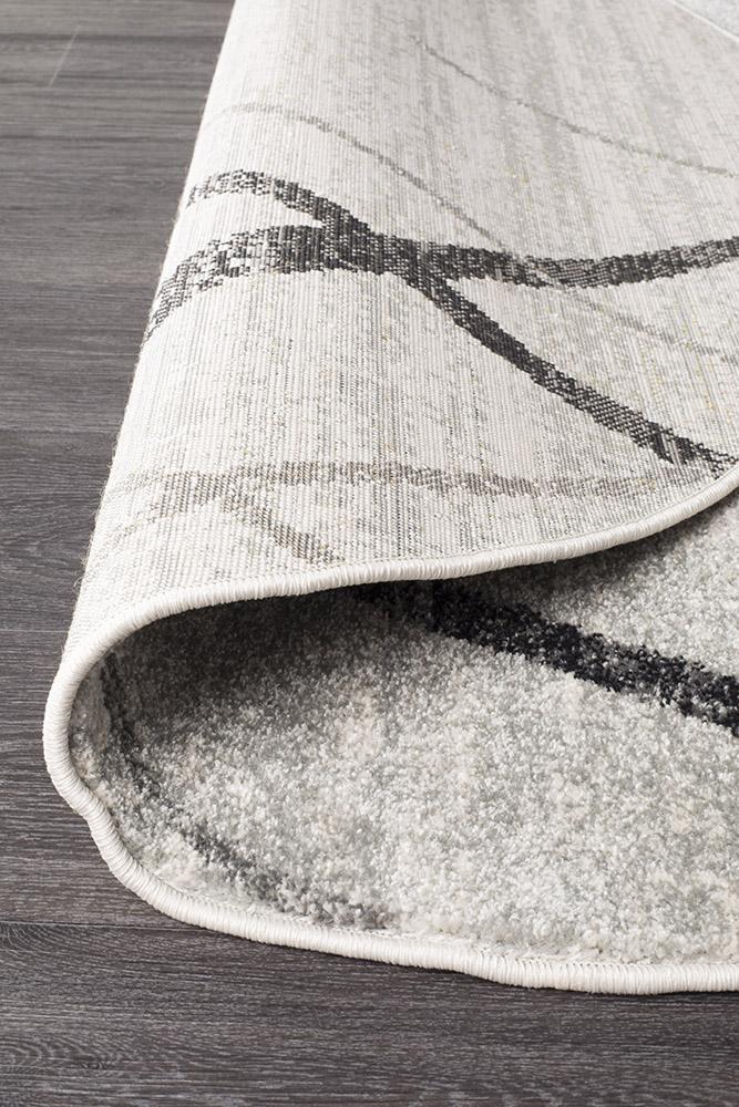 Oasis Cream Grey Contemporary Round RugOAS - 452 - GREY - 150X150Rugtastic