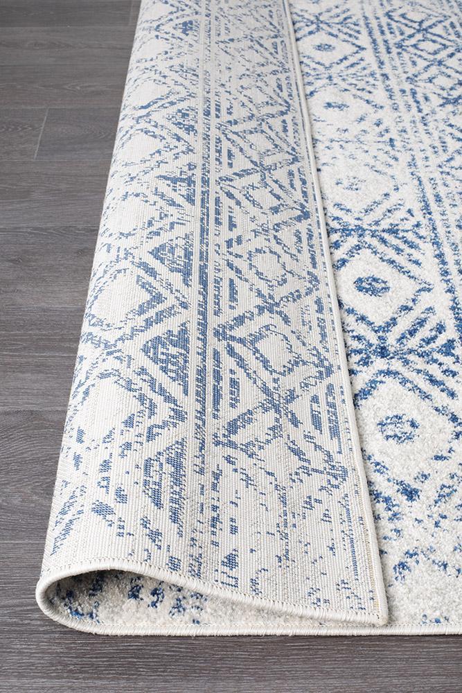 Oasis White Blue Rustic RugOAS - 456 - BLUE - 230X160Rugtastic