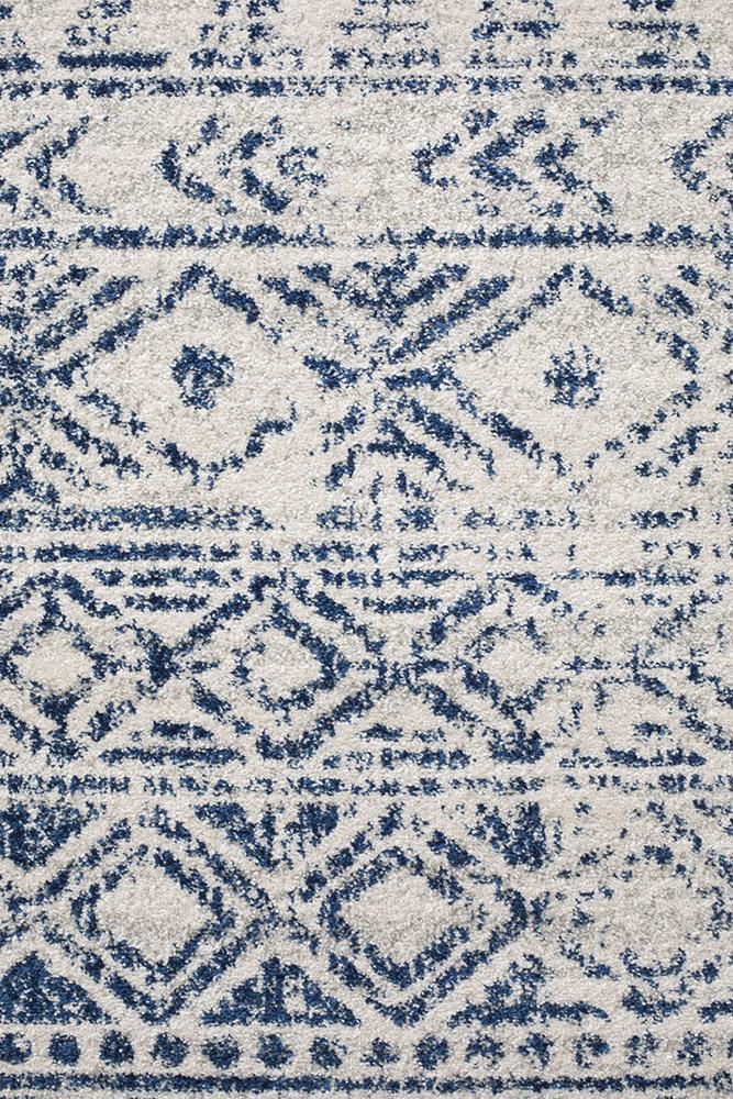 Oasis White Blue Rustic RugOAS - 456 - BLUE - 230X160Rugtastic