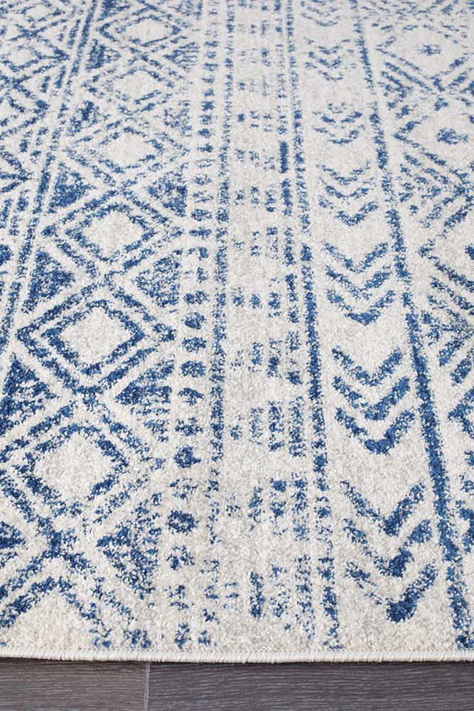 Oasis White Blue Rustic RugOAS - 456 - BLUE - 230X160Rugtastic