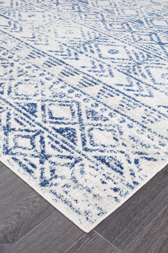 Oasis White Blue Rustic RugOAS - 456 - BLUE - 230X160Rugtastic