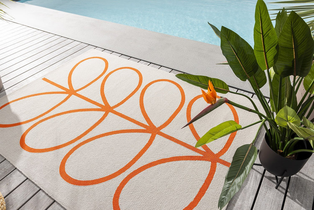 Orla Kiely Giant Linear Stem Persimmon Indoor Outdoor Rug 460703BC - OK - 460703 - 200X140Rugtastic