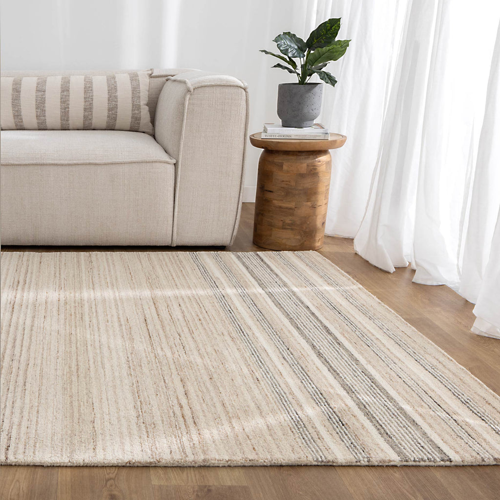 Praise Multi Stripe Beige Grey Wool RugPRAI160STIGRugtastic