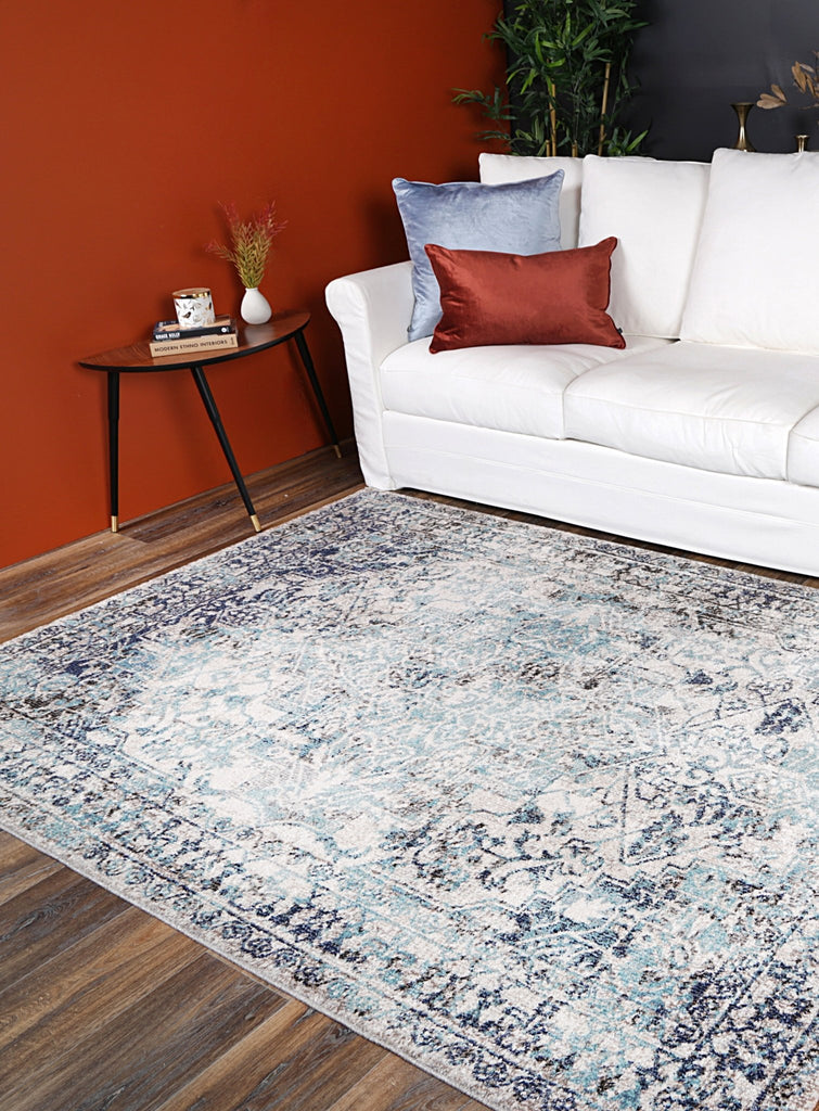 Saliba Adrianita Ivory & Blue Transitional RugSALS16007Rugtastic