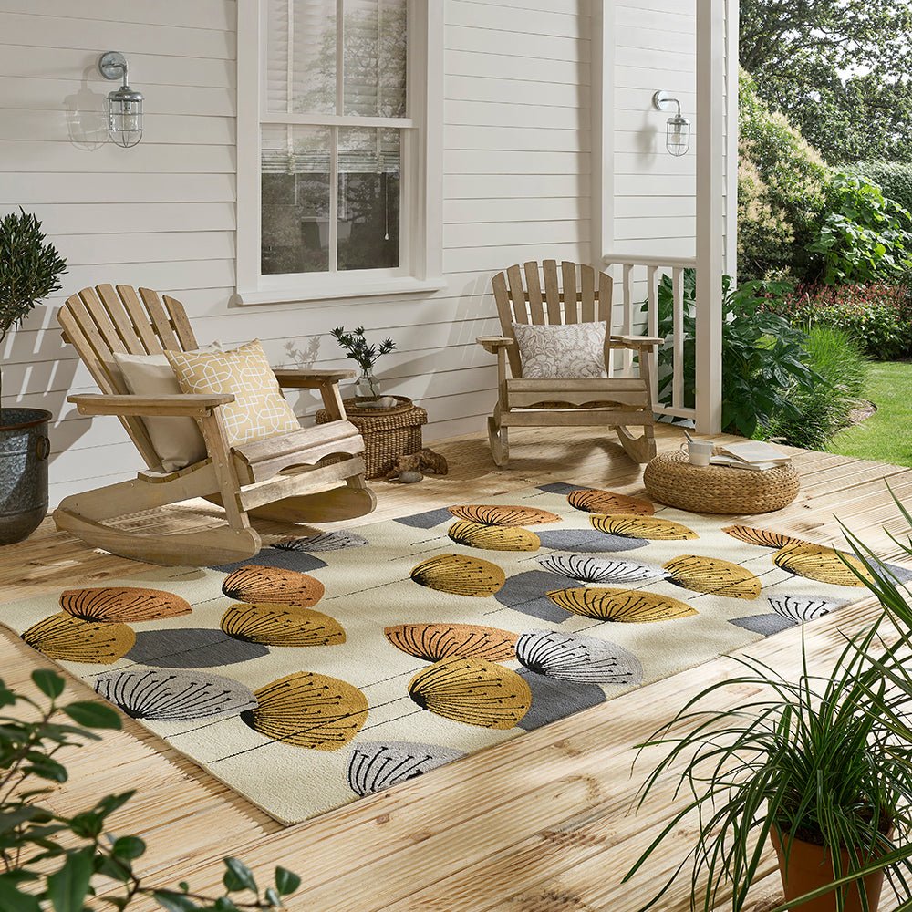 Sanderson Dandelion Clocks Ochre Indoor Outdoor 445803BC - SAN - 445803 - 200X140Rugtastic