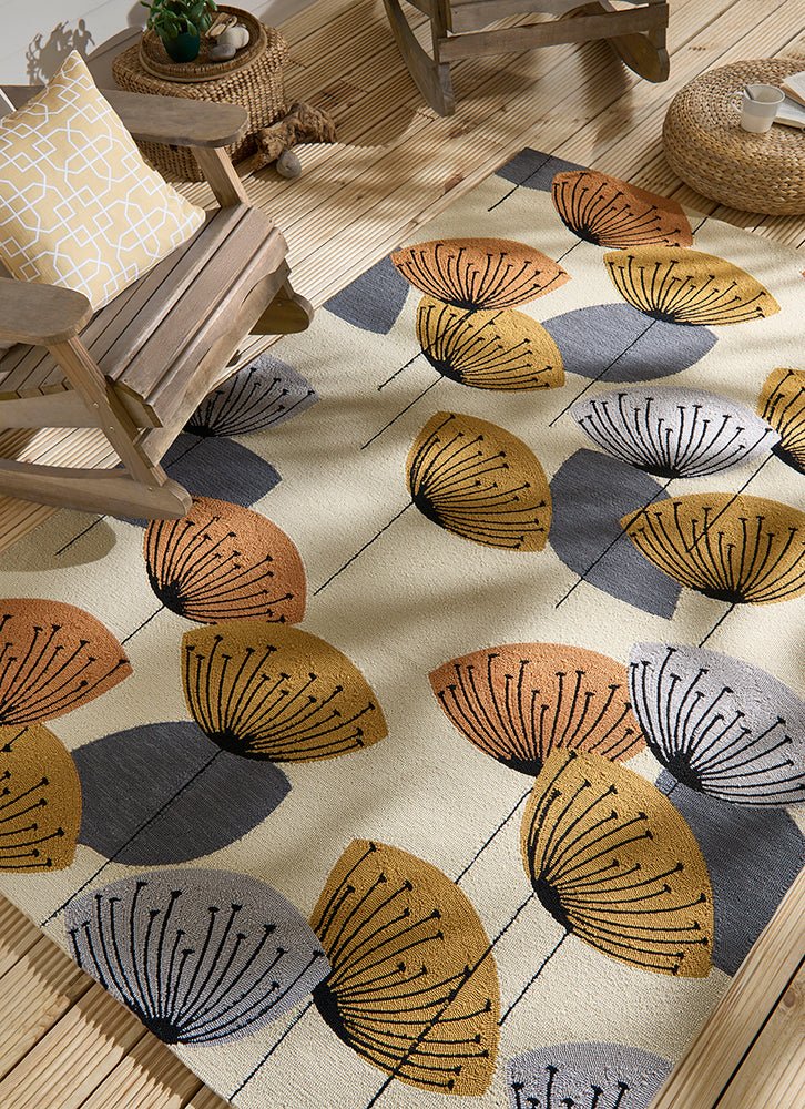 Sanderson Dandelion Clocks Ochre Indoor Outdoor 445803BC - SAN - 445803 - 200X140Rugtastic