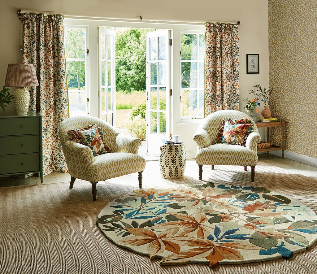 Sanderson Robin's Wood Russet Round Brown 146501 RugBC - SAN - 146501 - 150X150Rugtastic