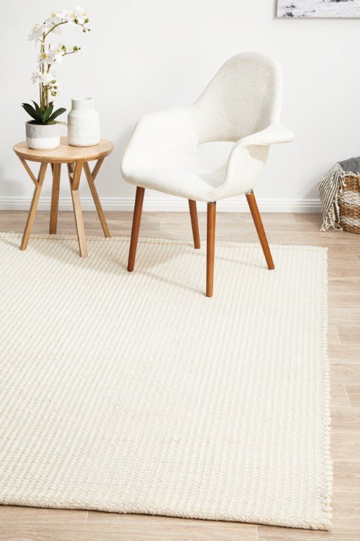 Skandi 300 White Wool Flatweave RugSKAN - 300 - WHI - 225X155Rugtastic