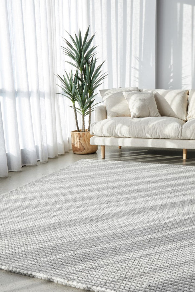 Studio 320 Grey Felted Wool Striped RugSTUD - 320 - GRY - 225X155Rugtastic
