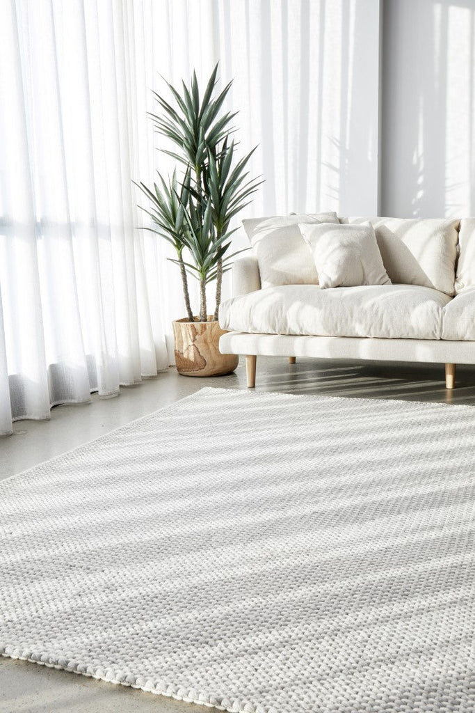 Studio 320 Silver Grey Felted Wool Striped RugSTUD - 320 - SIL - 225X155Rugtastic