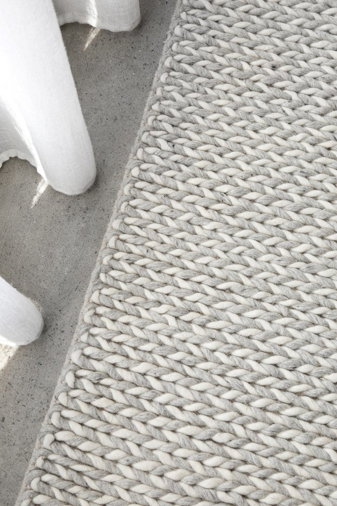 Studio 321 Silver Grey Woven Wool RugSTUD - 321 - SIL - 225X155Rugtastic