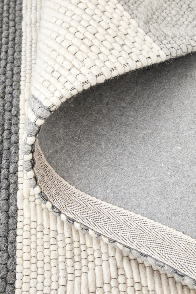 Studio 324 Silver Wool Hatch Textured RugSTUD - 324 - SIL - 225X155Rugtastic