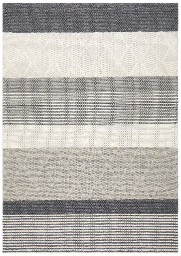 Studio 324 Silver Wool Hatch Textured RugSTUD - 324 - SIL - 225X155Rugtastic