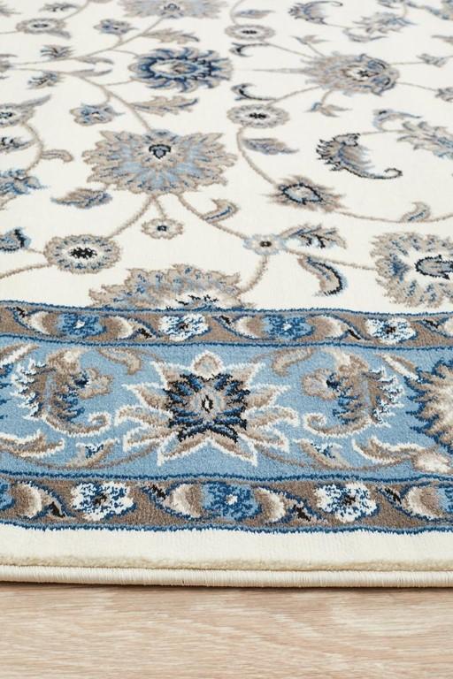Sydney 1 White Blue Persian RugSYD - 1 - WBLU - 150X80Rugtastic