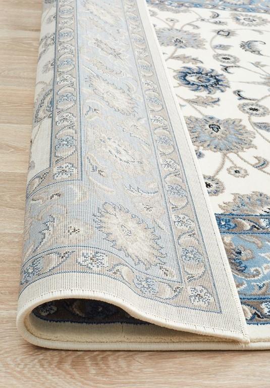 Sydney 1 White Blue Persian RugSYD - 1 - WBLU - 150X80Rugtastic