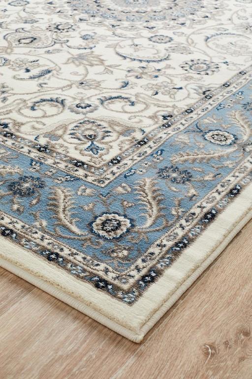 Sydney 9 White Blue Persian RugSYD - 9 - WBLU - 150X80Rugtastic