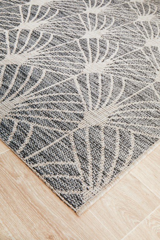 Terrace Fern Trellis Rug Black 5502TER - 5502 - BLK - 230X160Rugtastic