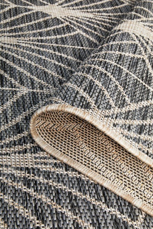 Terrace Fern Trellis Rug Black 5502TER - 5502 - BLK - 230X160Rugtastic