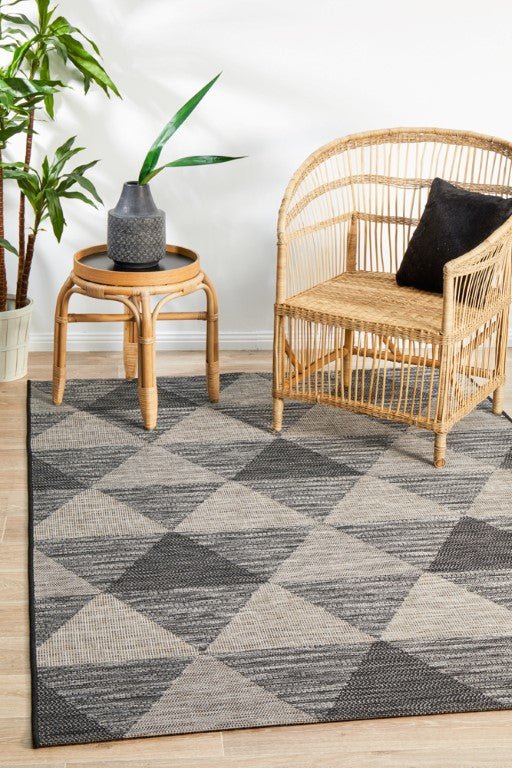 Terrace Geo Rug Black 5503TER - 5503 - BLK - 230X160Rugtastic