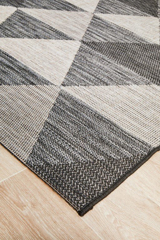 Terrace Geo Rug Black 5503TER - 5503 - BLK - 230X160Rugtastic