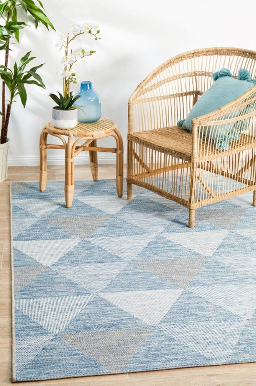Terrace Geo Rug Blue 5503TER - 5503 - BLU - 230X160Rugtastic