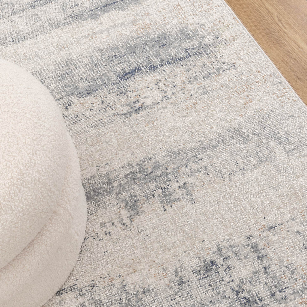 Tuscany Distressed Splash Beige Blue Rug TOS5TOSC8035Rugtastic