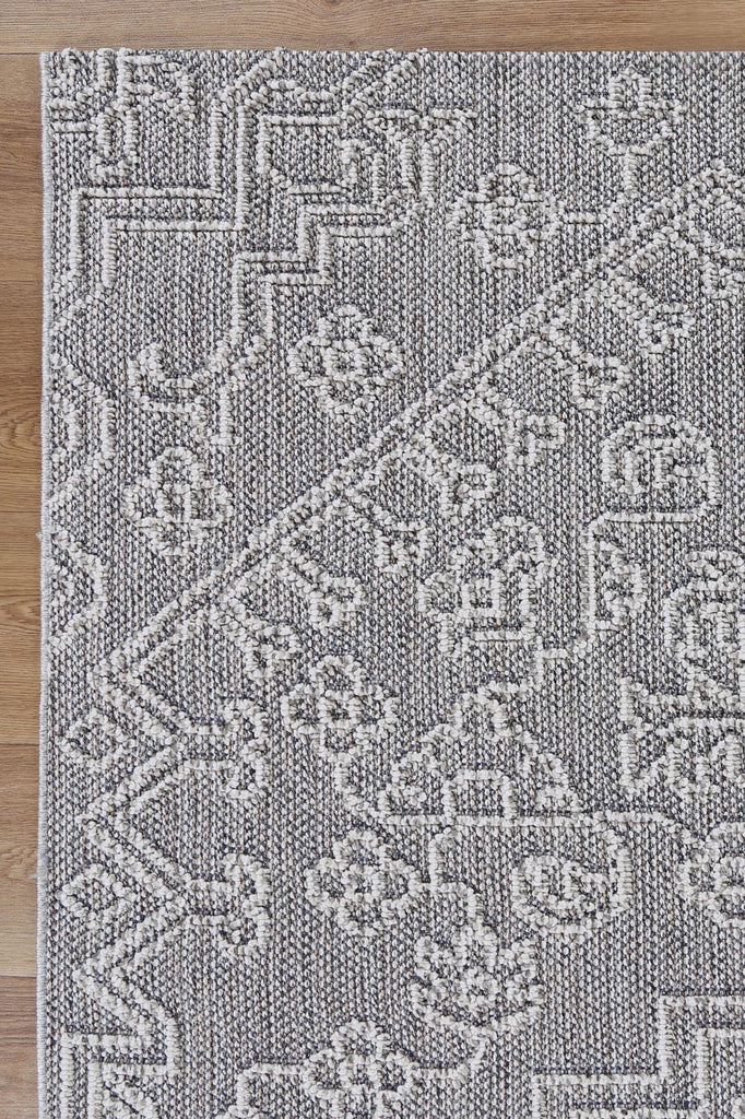 Vinaka Bule Ash Tribal Flatweave Rug Indoor OutdoorVANU12012Rugtastic