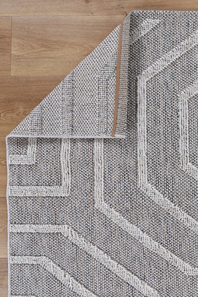 Vinaka Devesi Grey Geometric Flatweave Rug Indoor OutdoorVANU12017Rugtastic