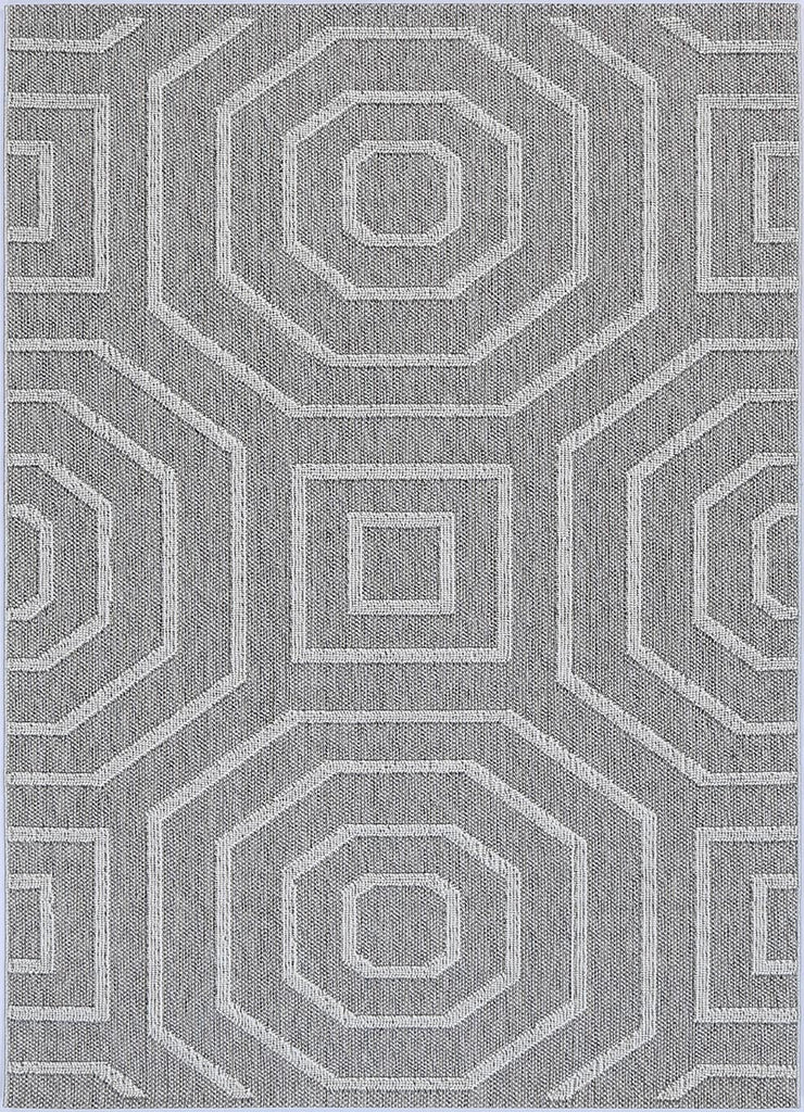Vinaka Devesi Grey Geometric Flatweave Rug Indoor OutdoorVANU12017Rugtastic