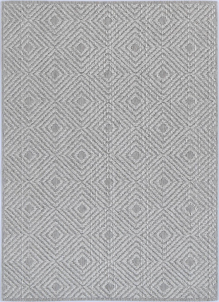 Vinaka Fugui Grey Geometric Flatweave Rug Indoor OutdoorVANU12021Rugtastic